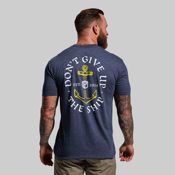 Don't Give Up The Ship Tee (Heather Navy)