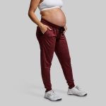 Maternity Rest Day Athleisure Jogger (Maroon)