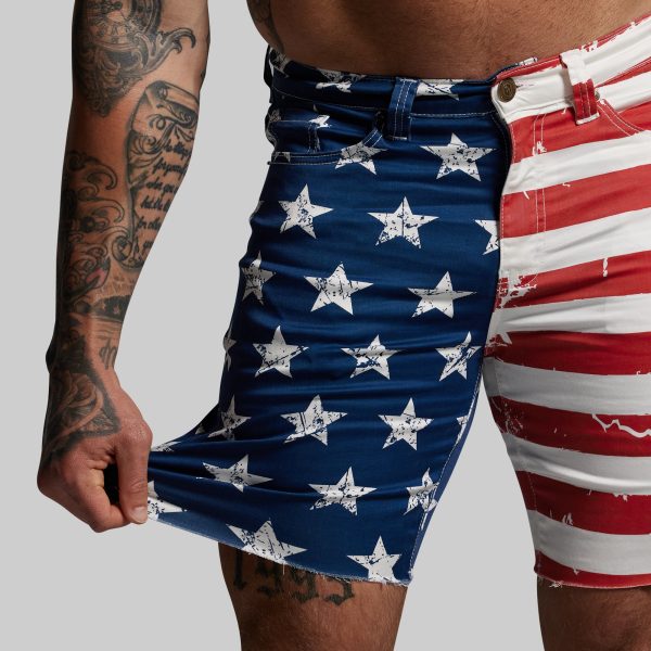 FLEX Stretchy Jort 7 (American Flag)