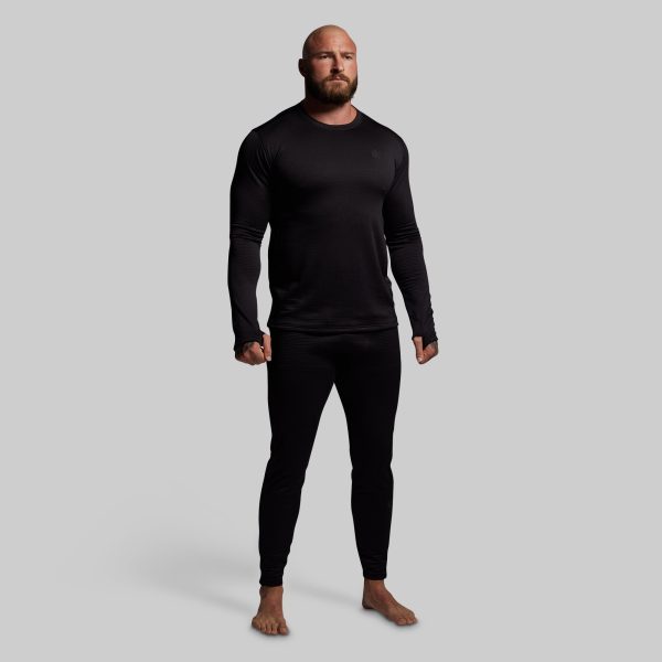 Quiver Grid Fleece Full Zip Thermal Bottom (Black)