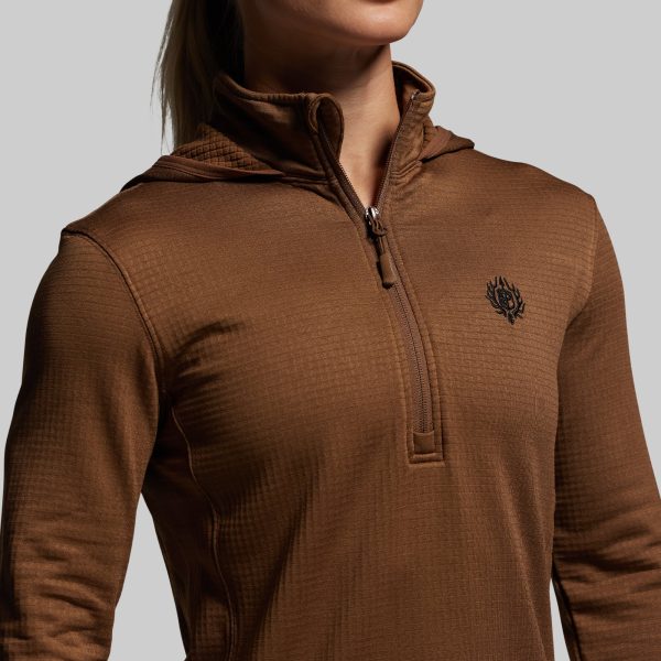 Women's Quiver Half Zip Hoodie 2.0 (Coyote Brown)
