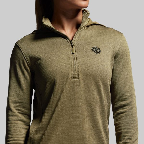 Women's Quiver Half Zip Hoodie 2.0 (OD Green)