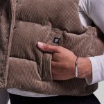 Fireside Cropped Corduroy Puffer Vest (Elephant)