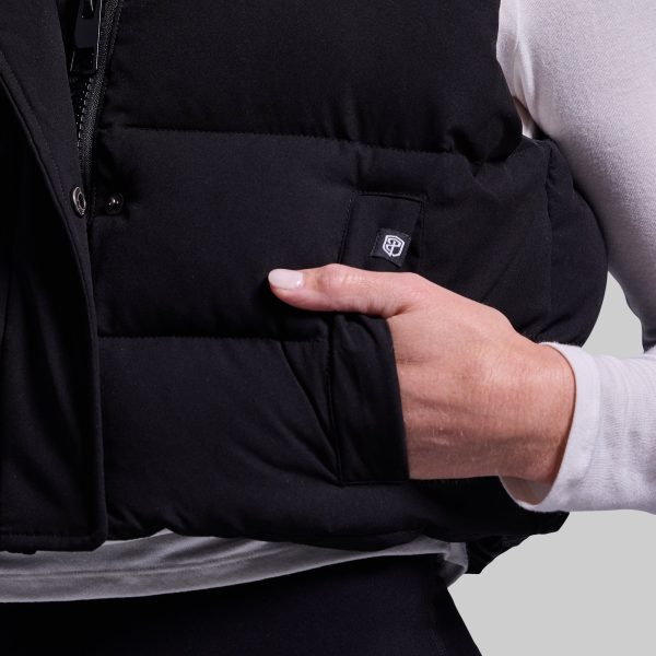 Fireside Cropped Puffer Vest (Black)