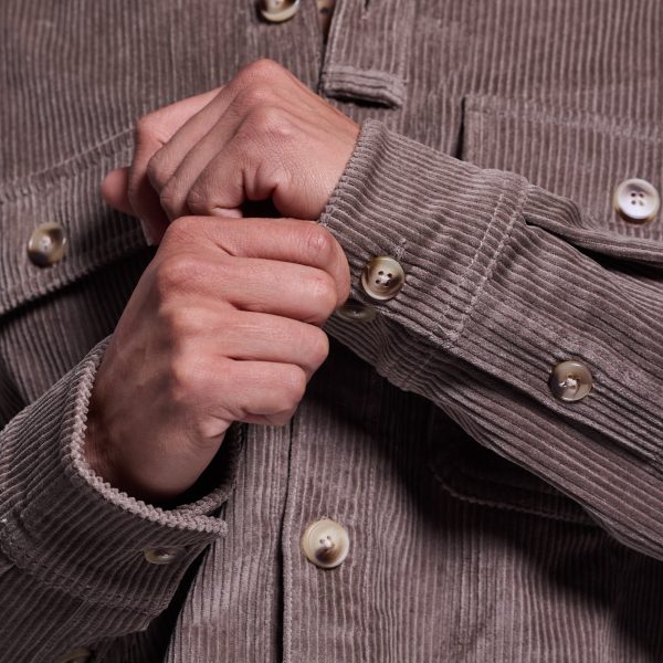 Women's Cropped Corduroy Shirt (Elephant)