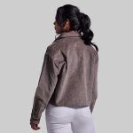 Women's Cropped Corduroy Shirt (Elephant)