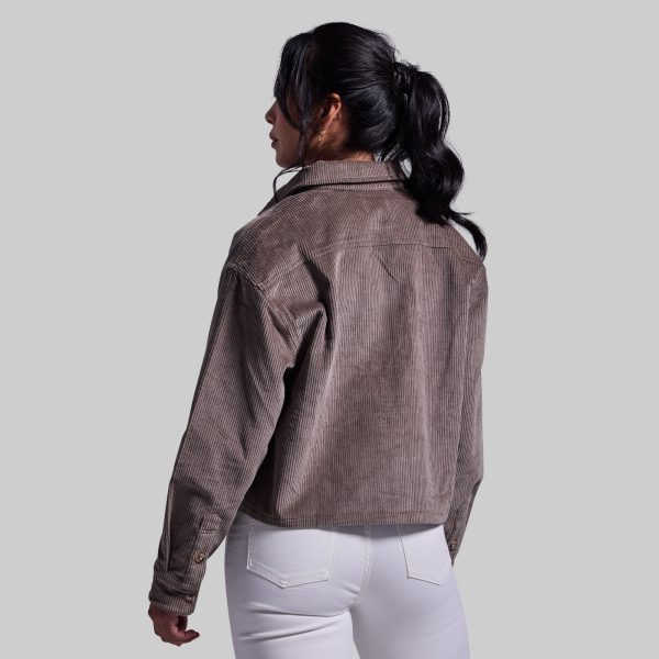 Women's Cropped Corduroy Shirt (Elephant)