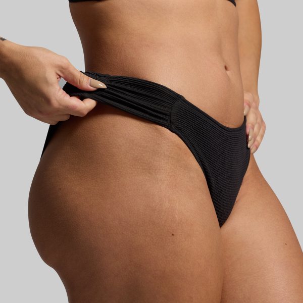 Harbor Crinkle Bikini Bottom (Black)