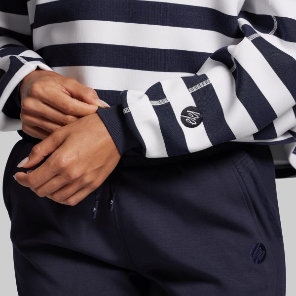 Lounge Lux Cropped Pullover (BP Navy Stripe)